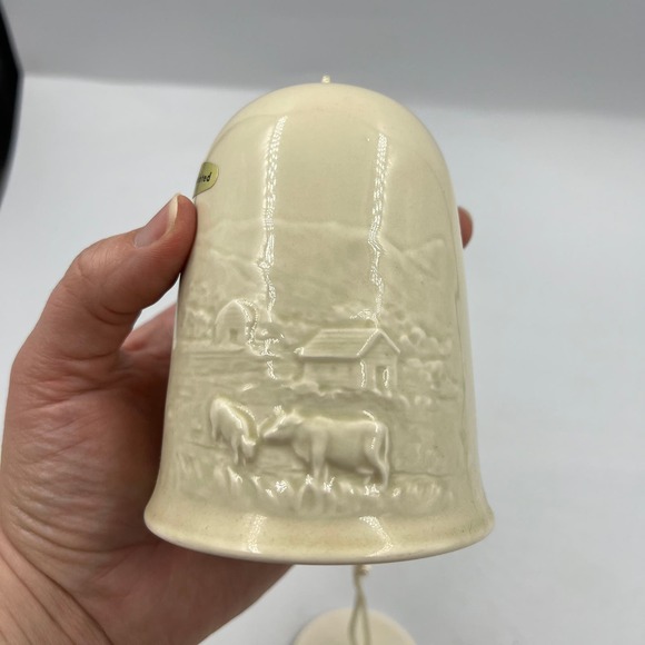 Vintage Porcelain Bell Chime Japan OMC Otagiri Co. Handpainted Farm Cows Mill - Picture 6 of 14